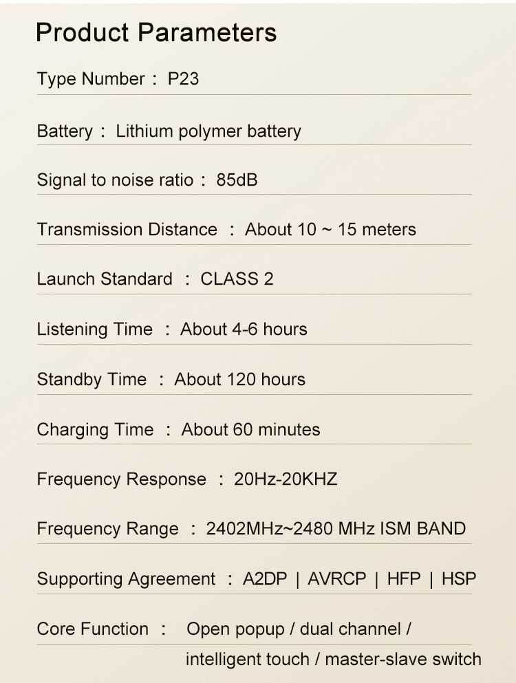 TWS Bluetooth Earphone 